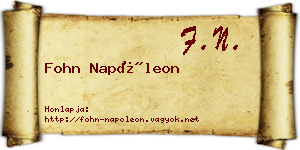 Fohn Napóleon névjegykártya